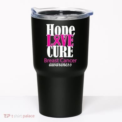 Hope Love Cure Breast Cancer Awareness Tumbler