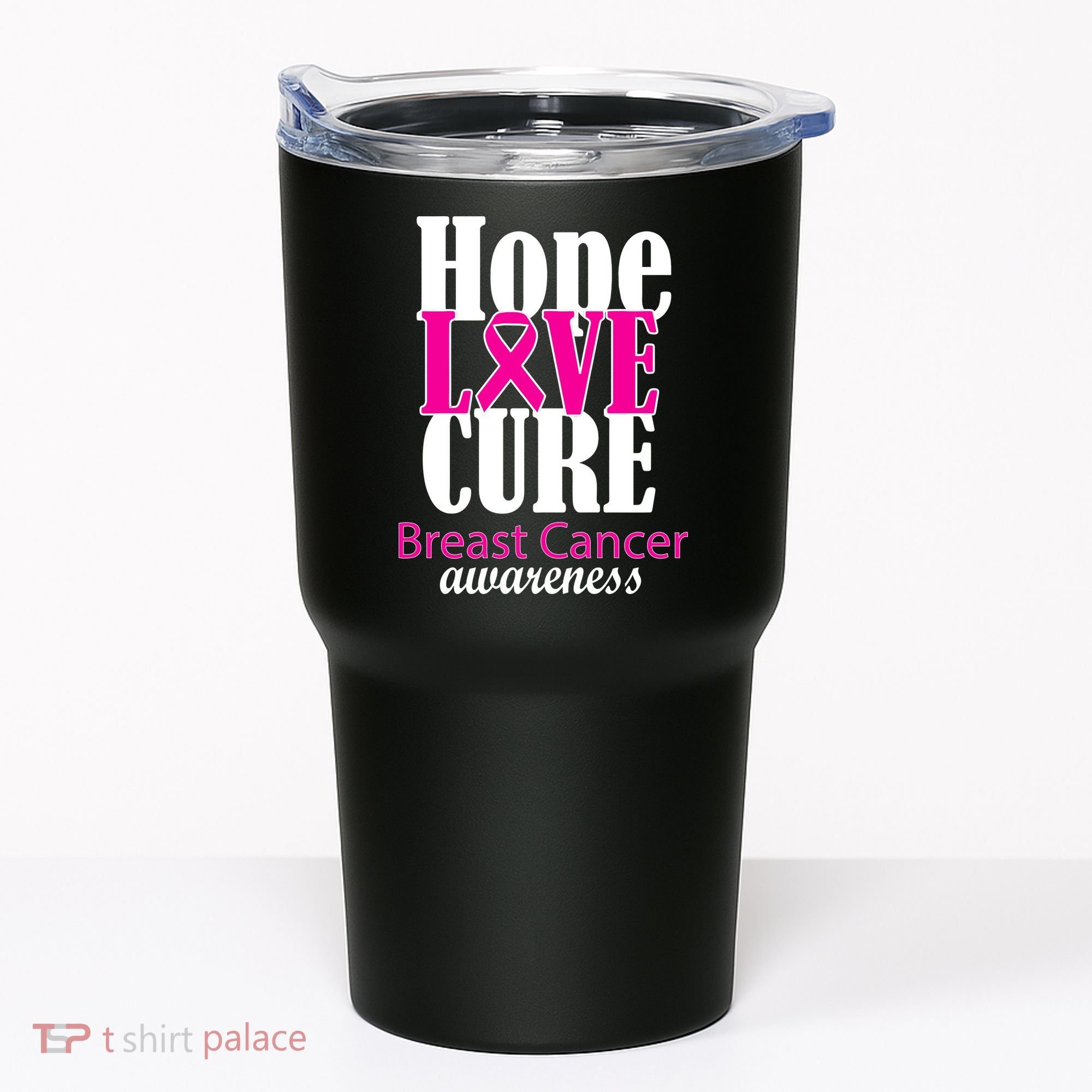 Hope Love Cure Breast Cancer Awareness Tumbler
