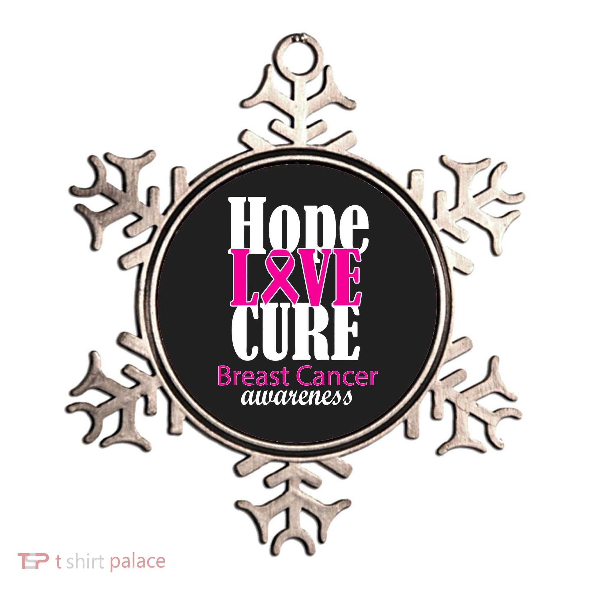 Hope Love Cure Breast Cancer Awareness Ornament