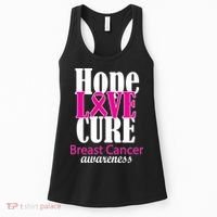Hope Love Cure Breast Cancer Awareness Women's Tank Top thumb 0