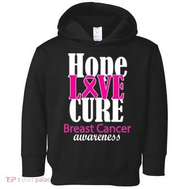 Hope Love Cure Breast Cancer Awareness Toddler Hoodie