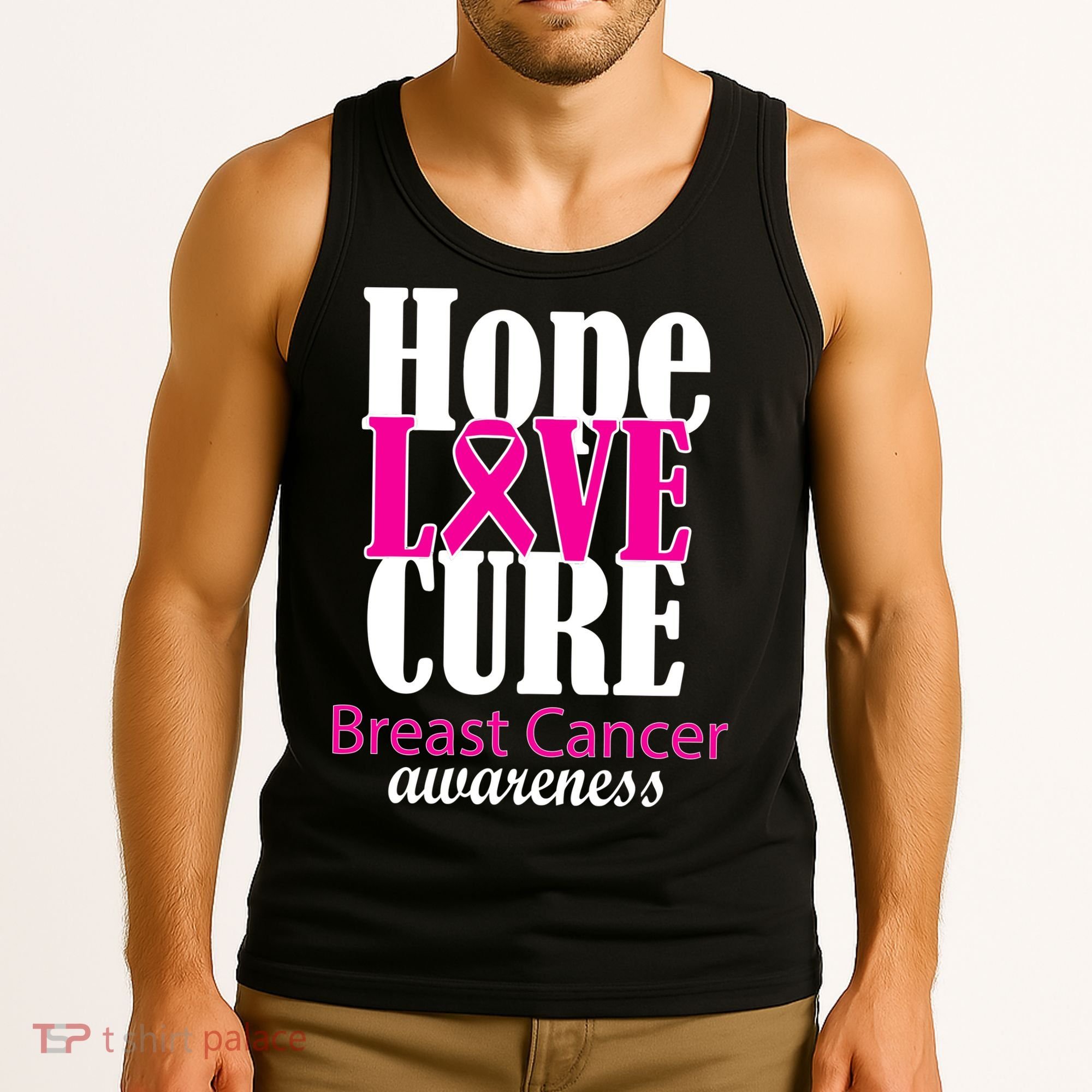 Hope Love Cure Breast Cancer Awareness Tank Top