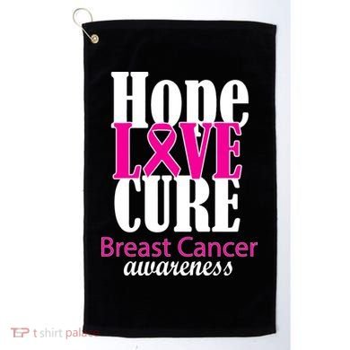 Hope Love Cure Breast Cancer Awareness Golf Towel