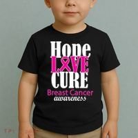 Hope Love Cure Breast Cancer Awareness Toddler T-Shirt thumb 2