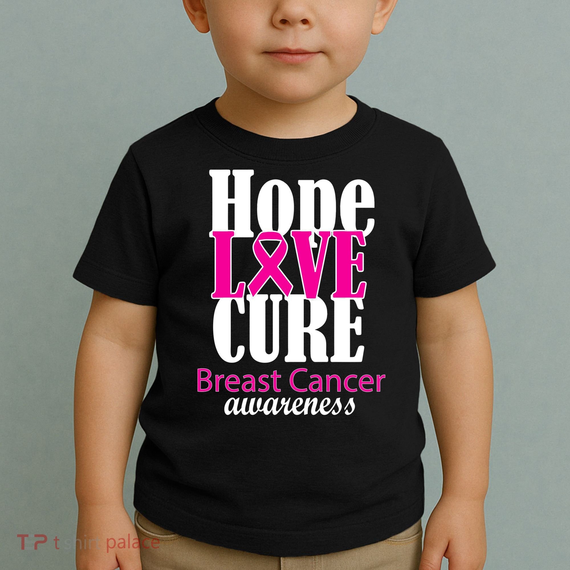 Hope Love Cure Breast Cancer Awareness Toddler T-Shirt