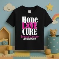 Hope Love Cure Breast Cancer Awareness Toddler T-Shirt thumb 3