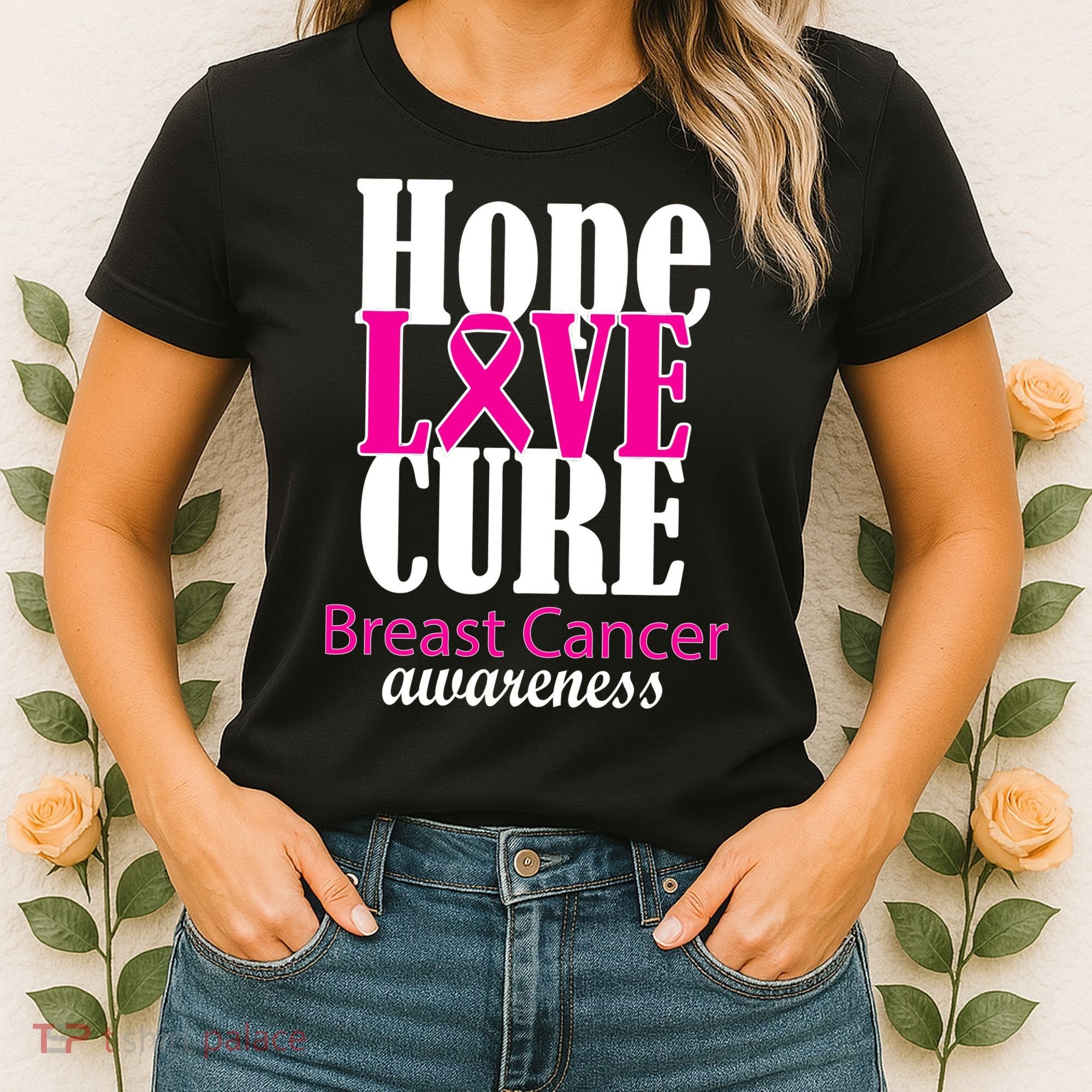 Hope Love Cure Breast Cancer Awareness Women's T-Shirt