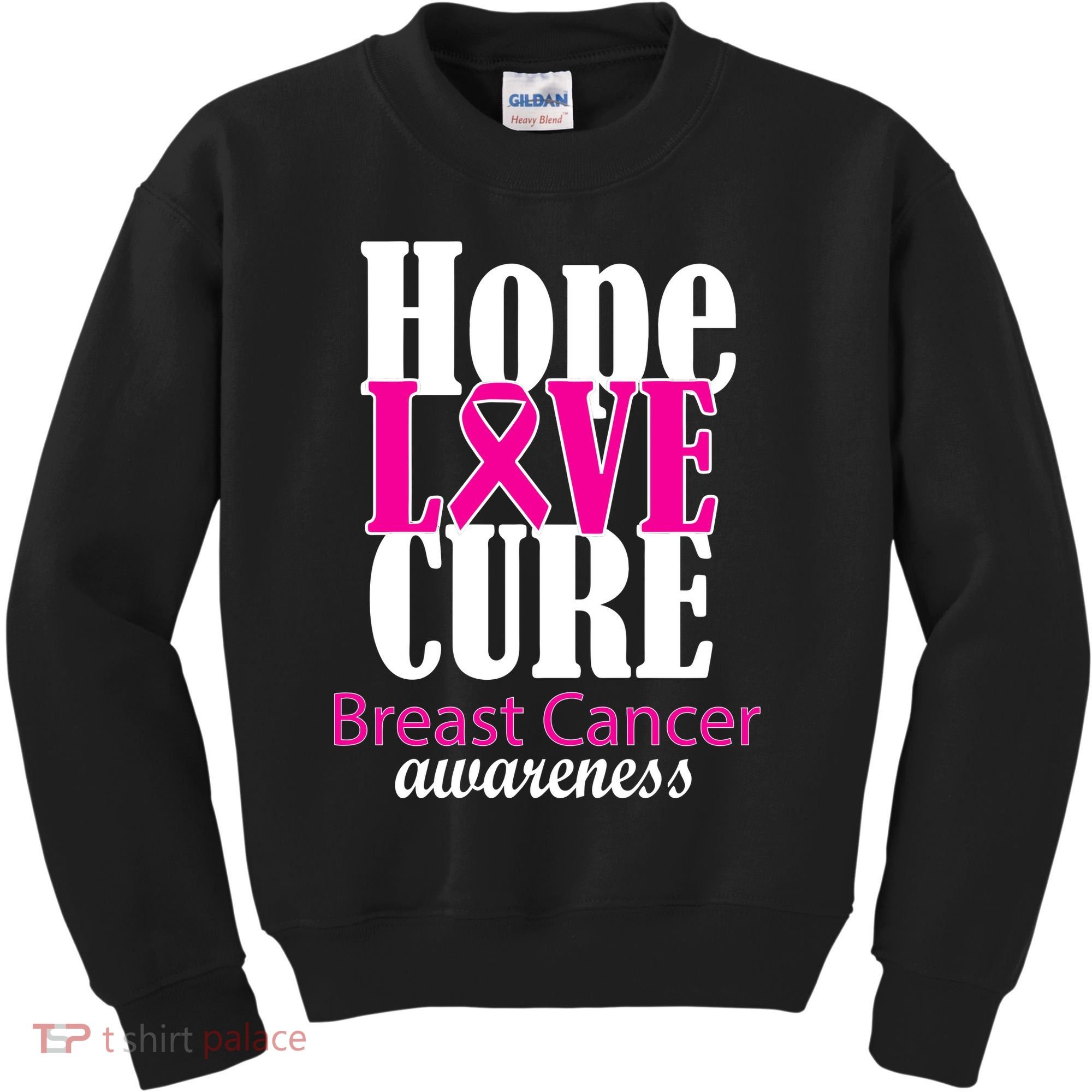 Hope Love Cure Breast Cancer Awareness Kids Sweatshirt
