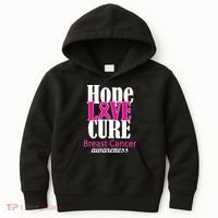 Hope Love Cure Breast Cancer Awareness Kids Hoodie thumb 0