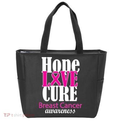 Hope Love Cure Breast Cancer Awareness Tote Bag