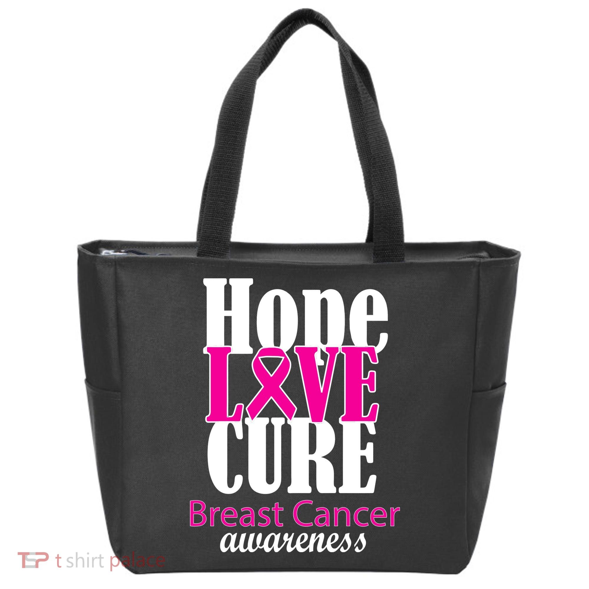 Hope Love Cure Breast Cancer Awareness Tote Bag