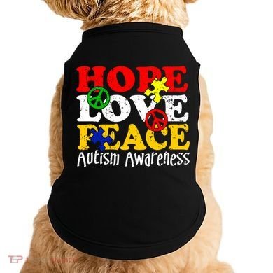 Hope Love Peace Autism Doggie Tank