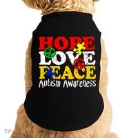 Hope Love Peace Autism Doggie Tank thumb 0