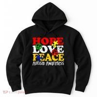 Hope Love Peace Autism Hoodie thumb 0