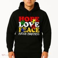 Hope Love Peace Autism Hoodie thumb 2