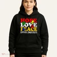 Hope Love Peace Autism Hoodie thumb 5