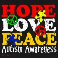 Hope Love Peace Autism Hoodie thumb 2
