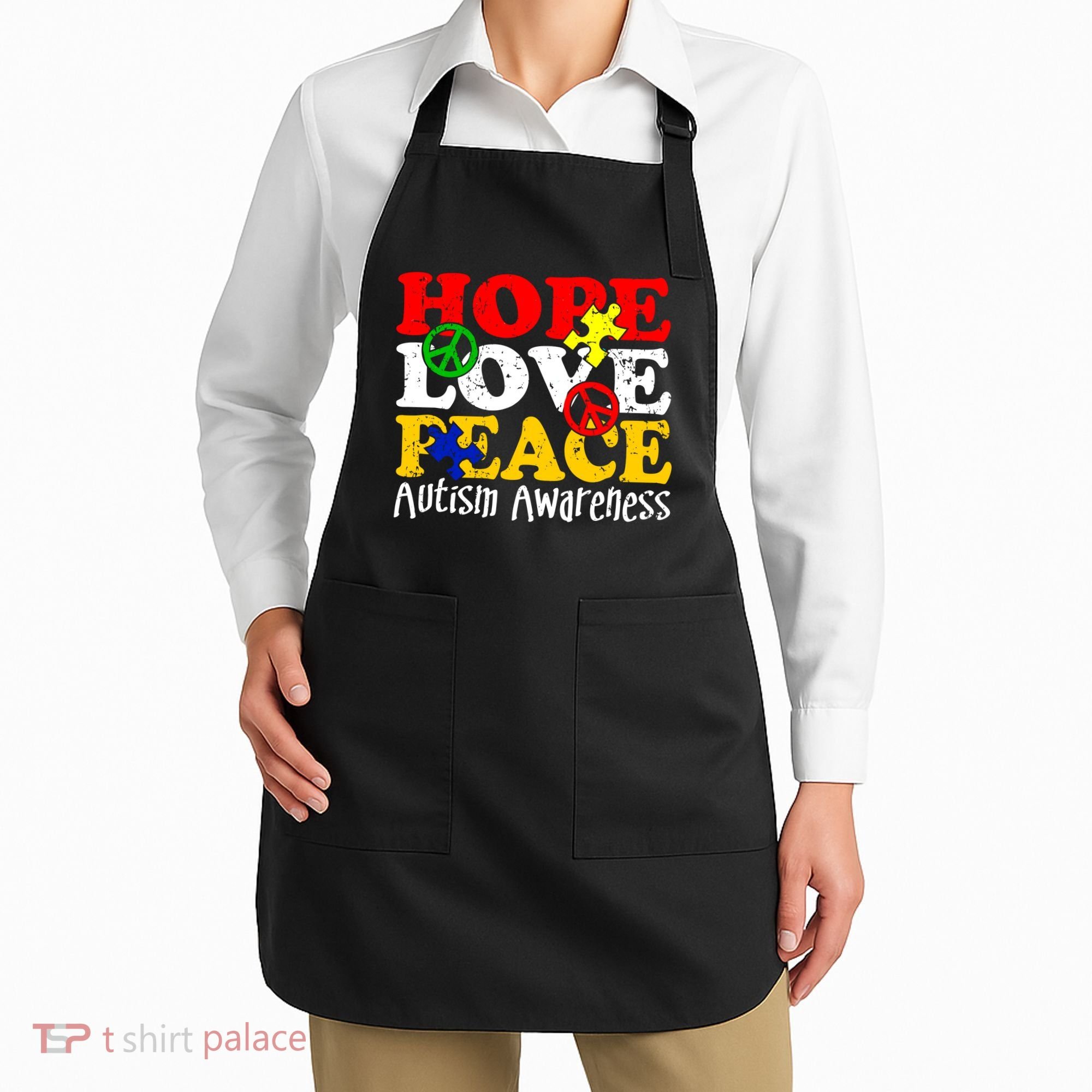 Hope Love Peace Autism Apron
