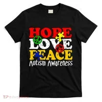 Hope Love Peace Autism T-Shirt thumb 0
