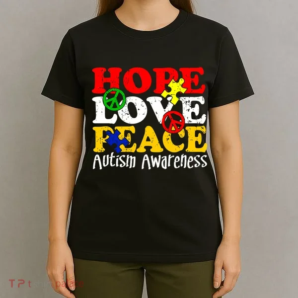 Hope Love Peace Autism T-Shirt