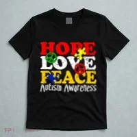 Hope Love Peace Autism T-Shirt thumb 5