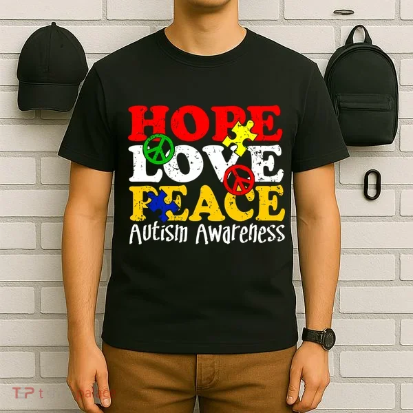 Hope Love Peace Autism T-Shirt