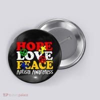 Hope Love Peace Autism Button thumb 0