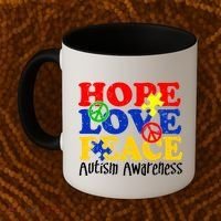 Hope Love Peace Autism Coffee Mug thumb 2