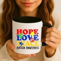 Hope Love Peace Autism Coffee Mug thumb 3