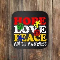 Hope Love Peace Autism Coaster thumb 0