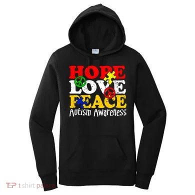 Hope Love Peace Autism Women's Hoodie