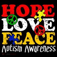Hope Love Peace Autism Mousepad thumb 1