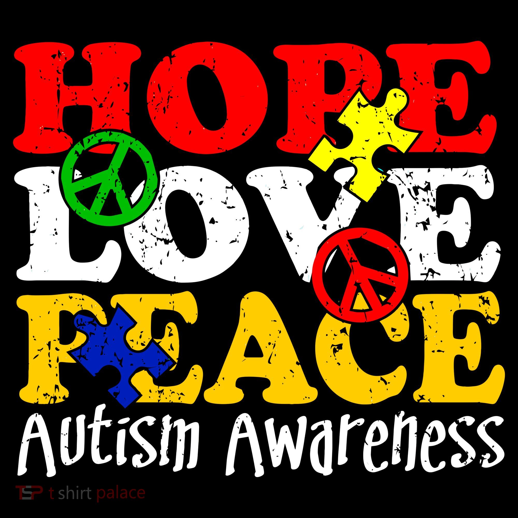 Hope Love Peace Autism Mousepad