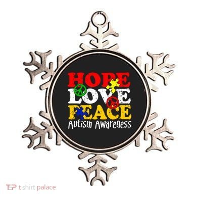 Hope Love Peace Autism Ornament