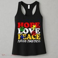 Hope Love Peace Autism Women's Tank Top thumb 3