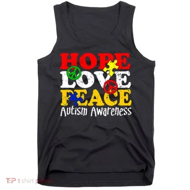 Hope Love Peace Autism Tank Top