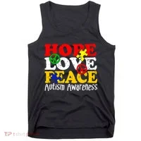 Hope Love Peace Autism Tank Top thumb 0
