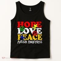 Hope Love Peace Autism Tank Top thumb 2