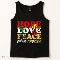 Hope Love Peace Autism Tank Top thumb 2
