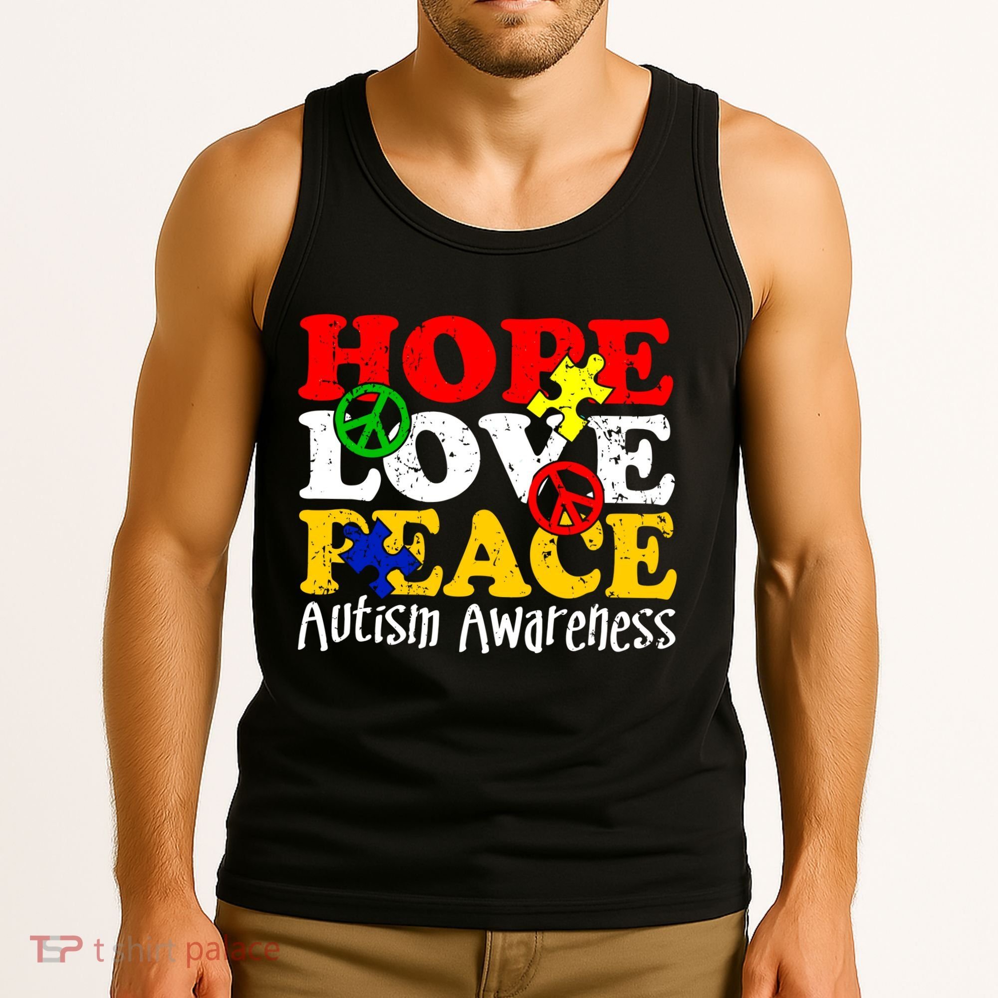 Hope Love Peace Autism Tank Top