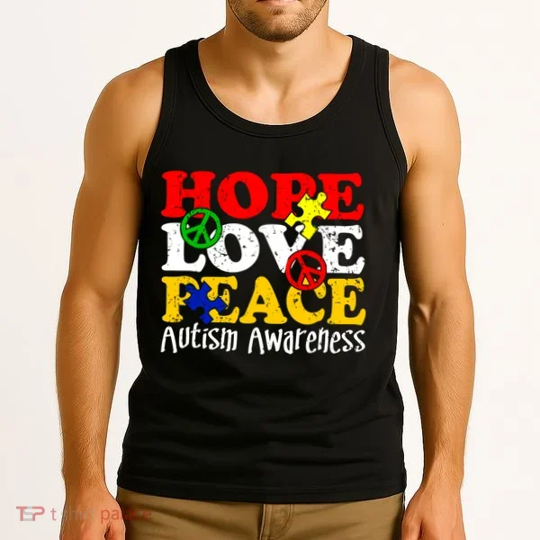 Hope Love Peace Autism Tank Top