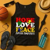 Hope Love Peace Autism Tank Top thumb 4