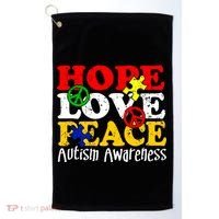 Hope Love Peace Autism Golf Towel thumb 0