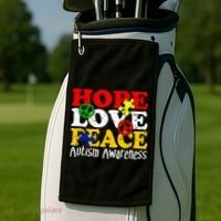 Hope Love Peace Autism Golf Towel thumb 2