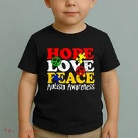 Hope Love Peace Autism Toddler T-Shirt thumb 2
