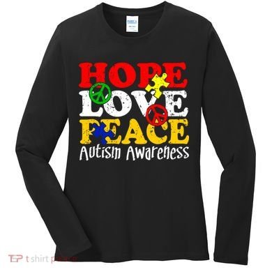Hope Love Peace Autism Women's Long Sleeve Shirt