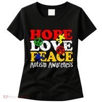 Hope Love Peace Autism Women's T-Shirt thumb 0