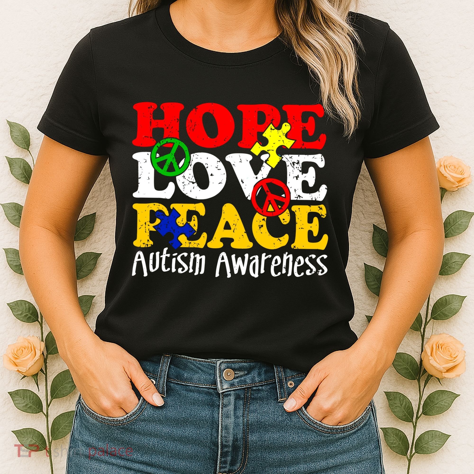 Hope Love Peace Autism Women's T-Shirt