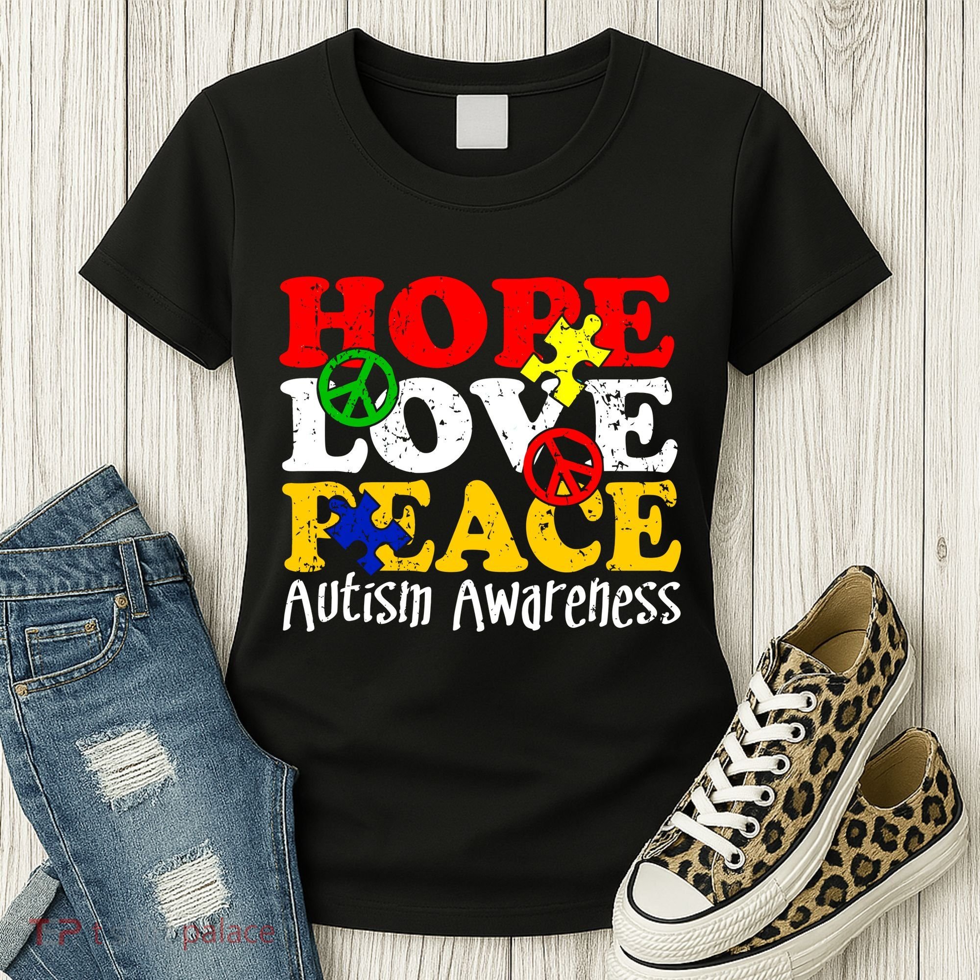 Hope Love Peace Autism Women's T-Shirt