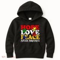 Hope Love Peace Autism Kids Hoodie thumb 0